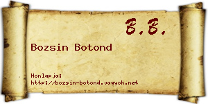 Bozsin Botond névjegykártya
